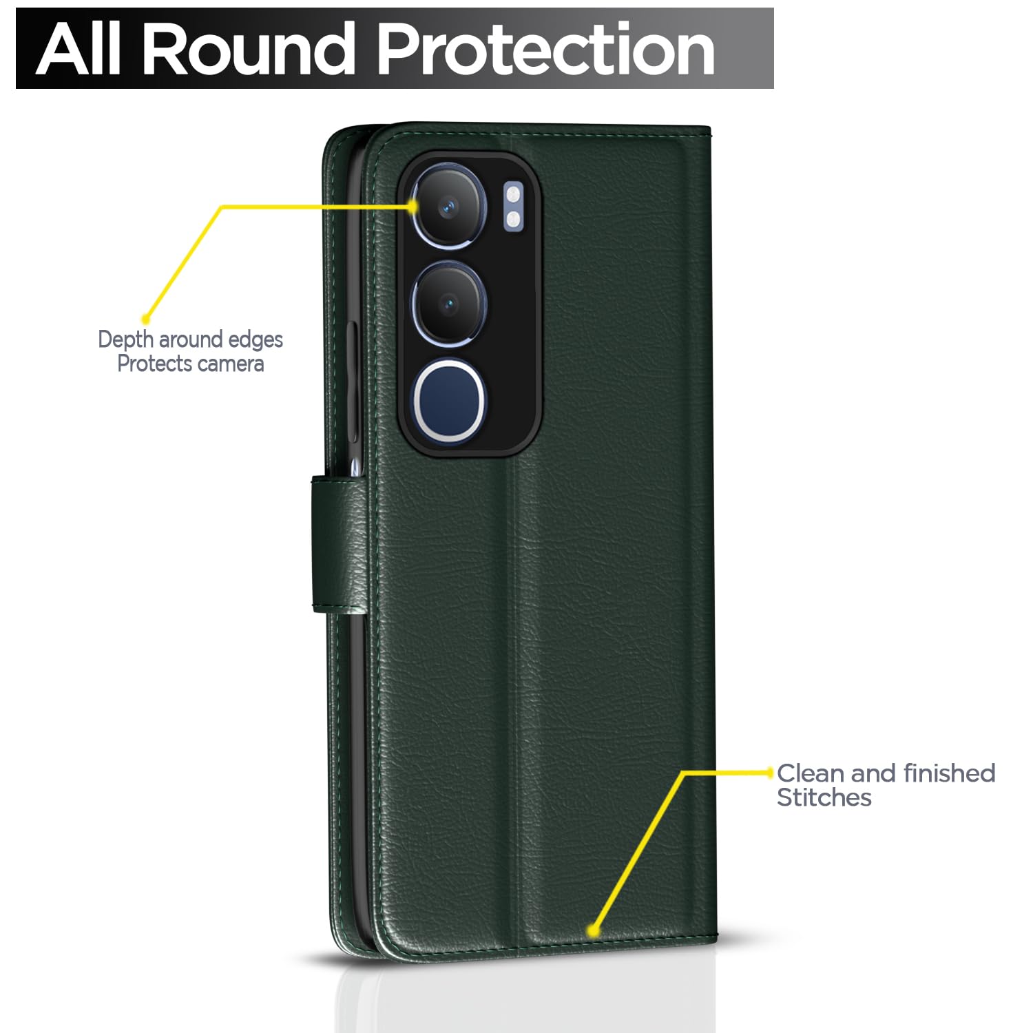 Pikkme Vivo Y19s green flip case – photo 4