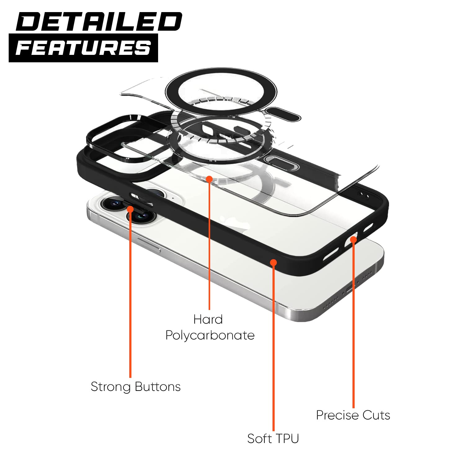 Pikkme iPhone 12 Pro Magsafe Back Cover (Black)