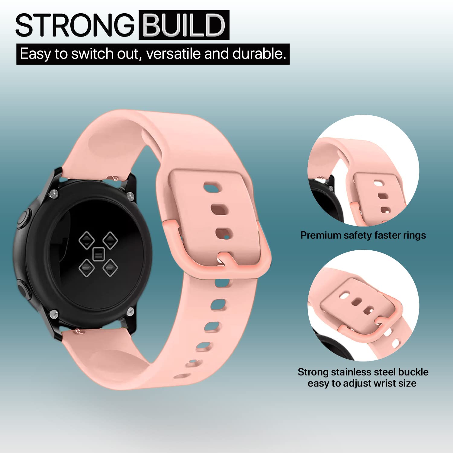 Pikkme Silicone Watch Strap Compatible (Baby Pink) – photo 3