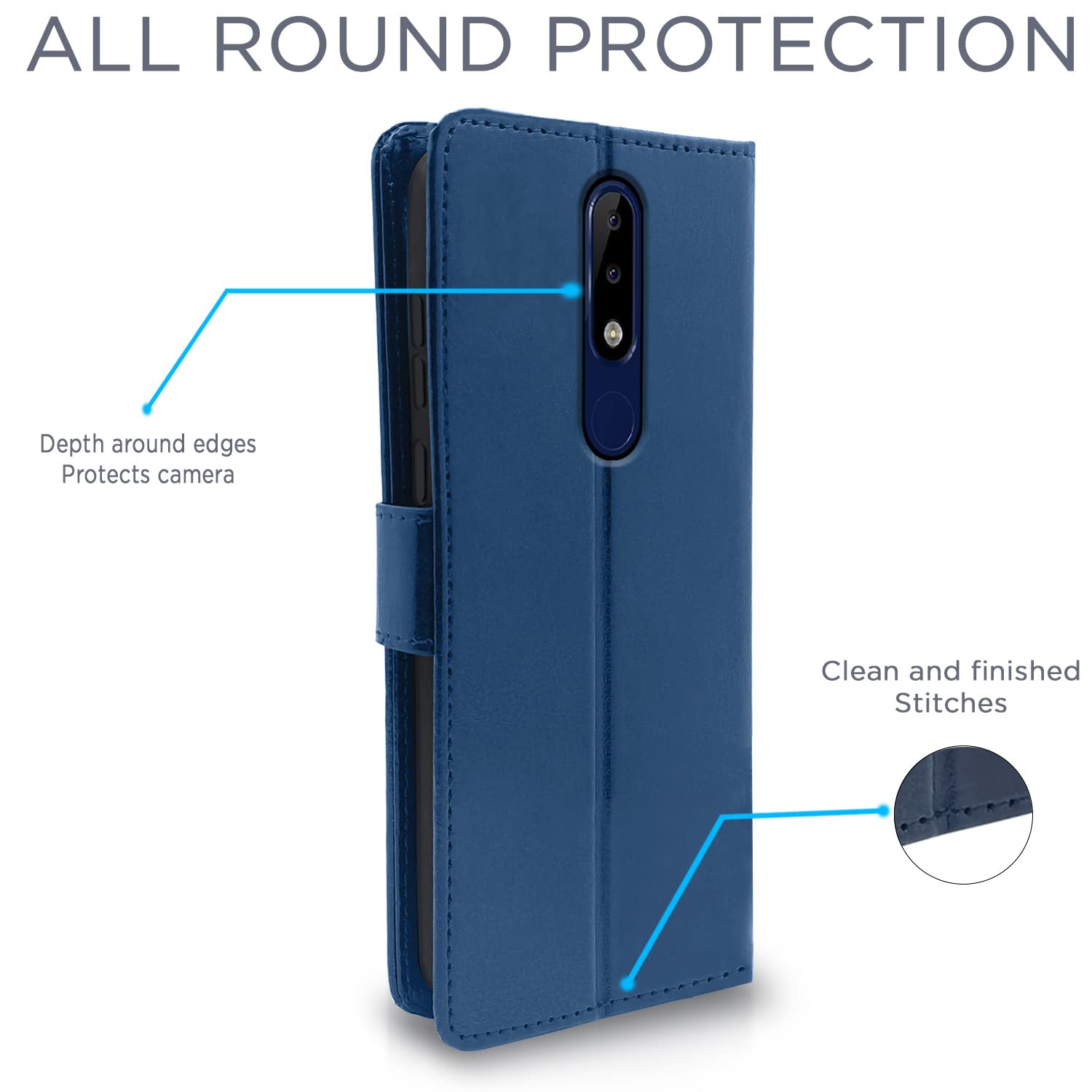 Pikkme blue mobile flip cover for Nokia 5.1 Plus – photo 4