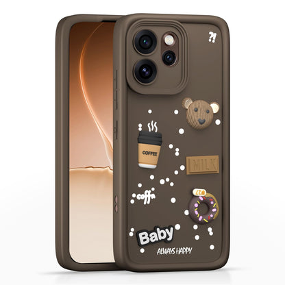 Pikkme brown Silicone mobile back cover for Oppo Reno 15 Pro Mini 5G/3D