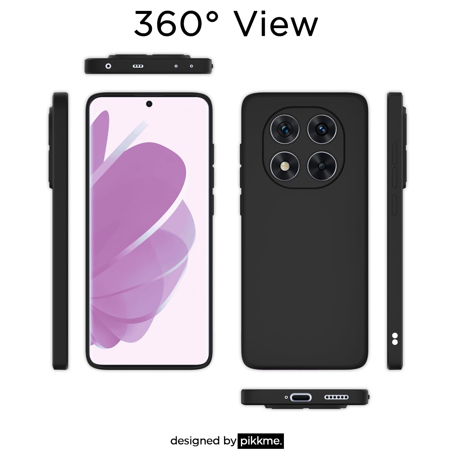 Pikkme Redmi Note 14 Pro 5G Matte black mobile back cover – photo 4