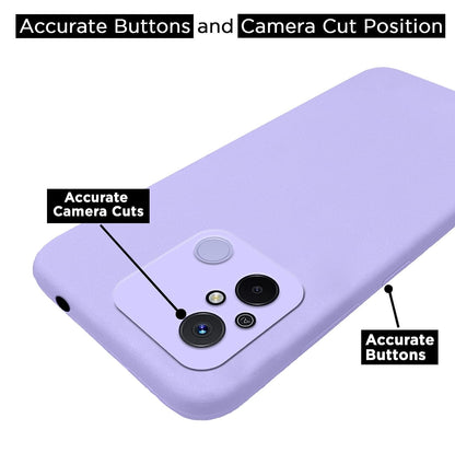 Pikkme Redmi 12C Soft Silicone Case with Camera Bumper Protection | Purple