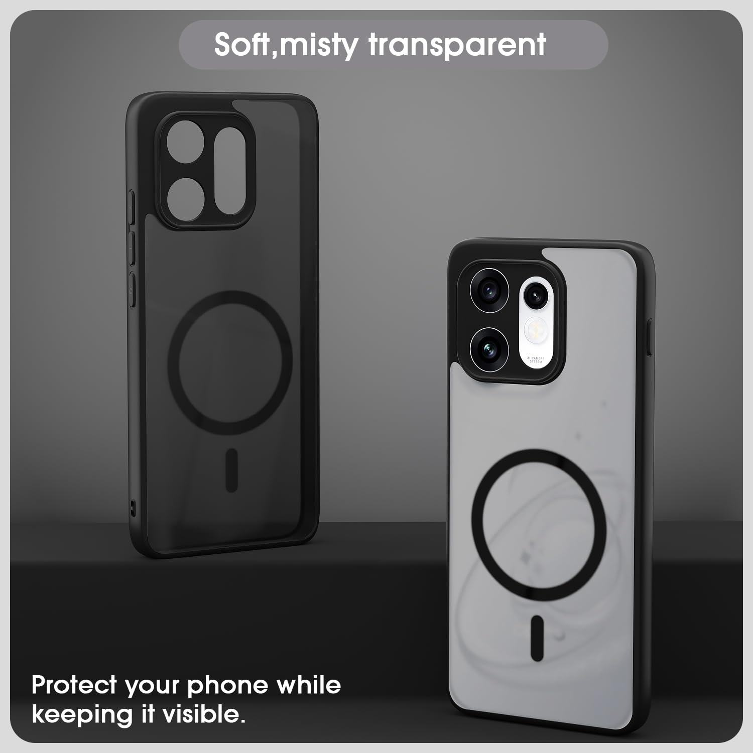 Oppo Reno 16/16 Pro 5G back cover in black smoke mag-safe by Pikkme – photo 3