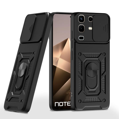 Infinix Note 50x 5G/360 D10 Camera Shield mobile back cover in black by Pikkme