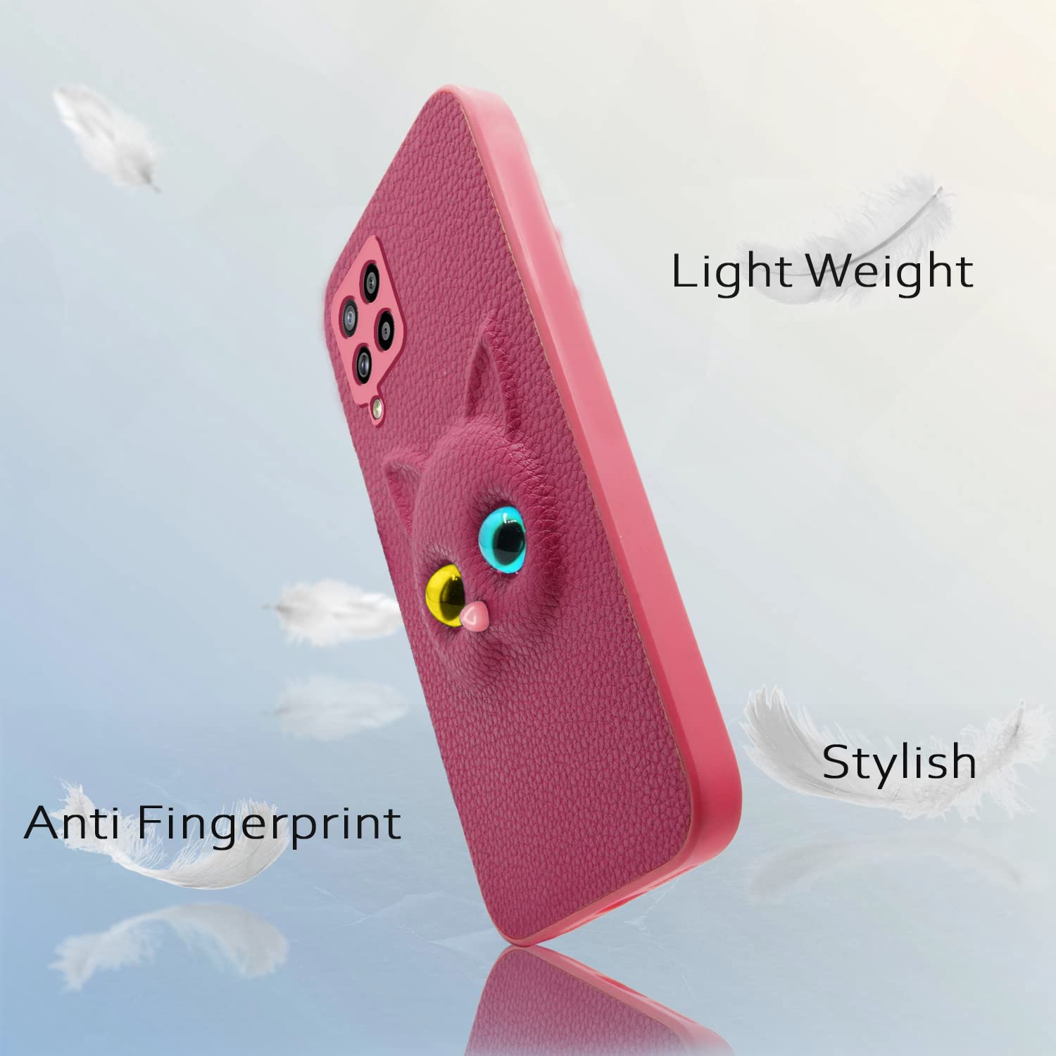 Pikkme Samsung Galaxy M32 Prime / M32 4G Kitty Back Cover (Pink)