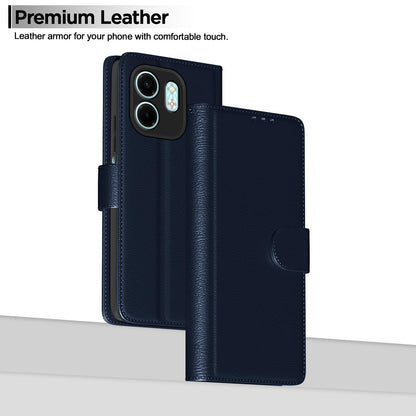 Pikkme Infinix Smart 9 HD Vintage Flip Cover (Blue)