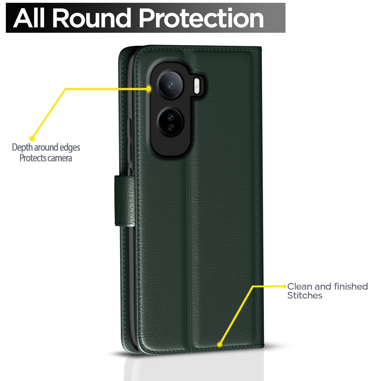 Pikkme green Wallet mobile flip cover for Vivo T5 Pro 5G – photo 4