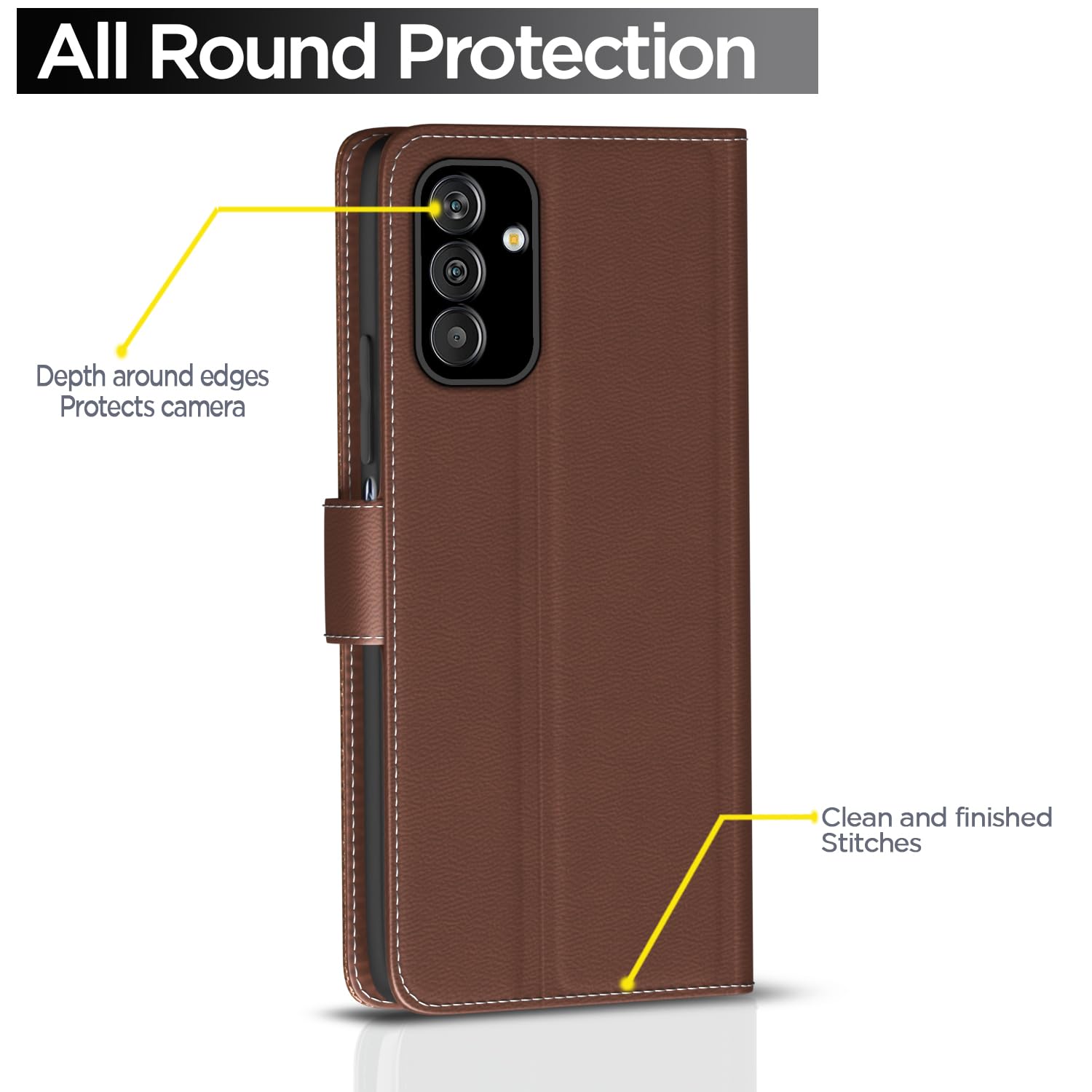 Pikkme Samsung M13 4G Wallet tan mobile flip cover – photo 4