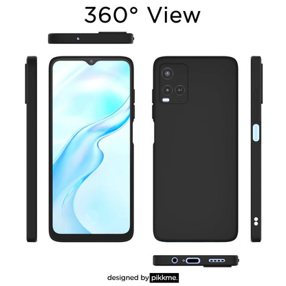 Pikkme Vivo Y21 2021 Soft Matte Silicone Shockproof Case (Black)