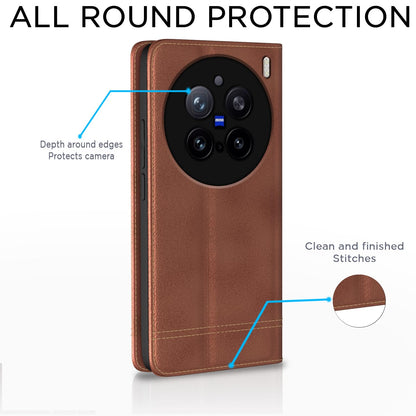 Brown Magnetic flip cover for Vivo X200 Pro 5G – Pikkme – photo 4