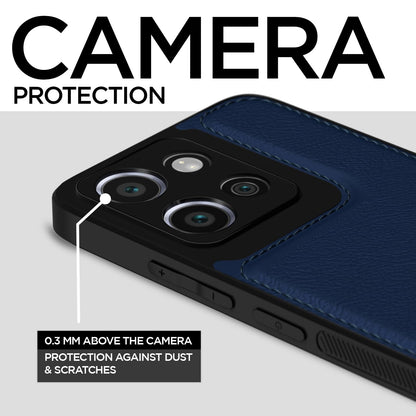 Pikkme Moto Edge 50 neo 5G Leather Back Case | Blue