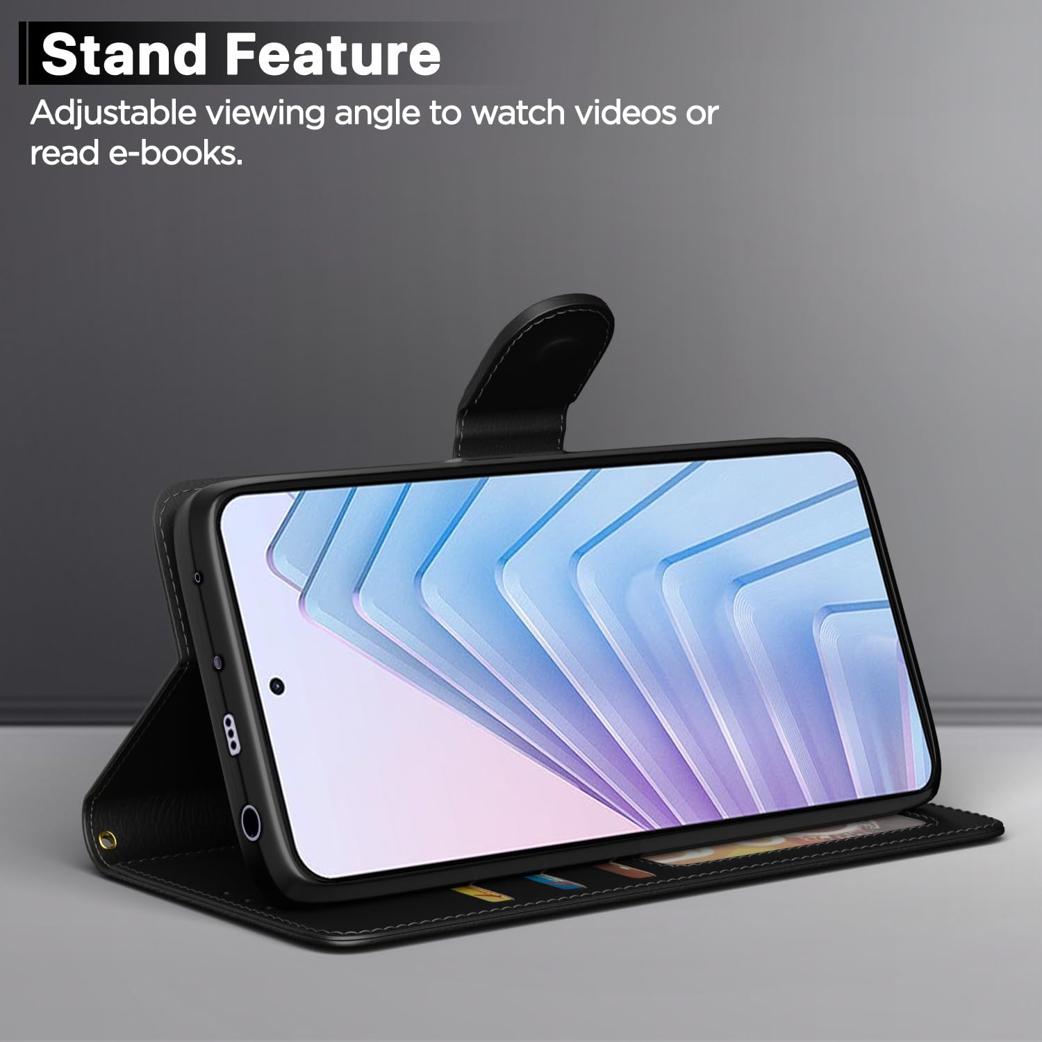 Black Wallet flip cover for Redmi Note 14 5G – Pikkme – photo 3