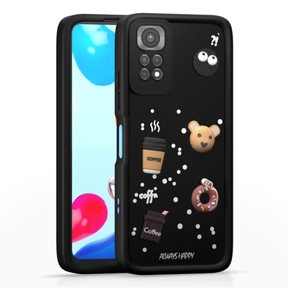 Pikkme  redminote11t Cute Fun Cartoon 3D Bear Silicone Back Cover - Black