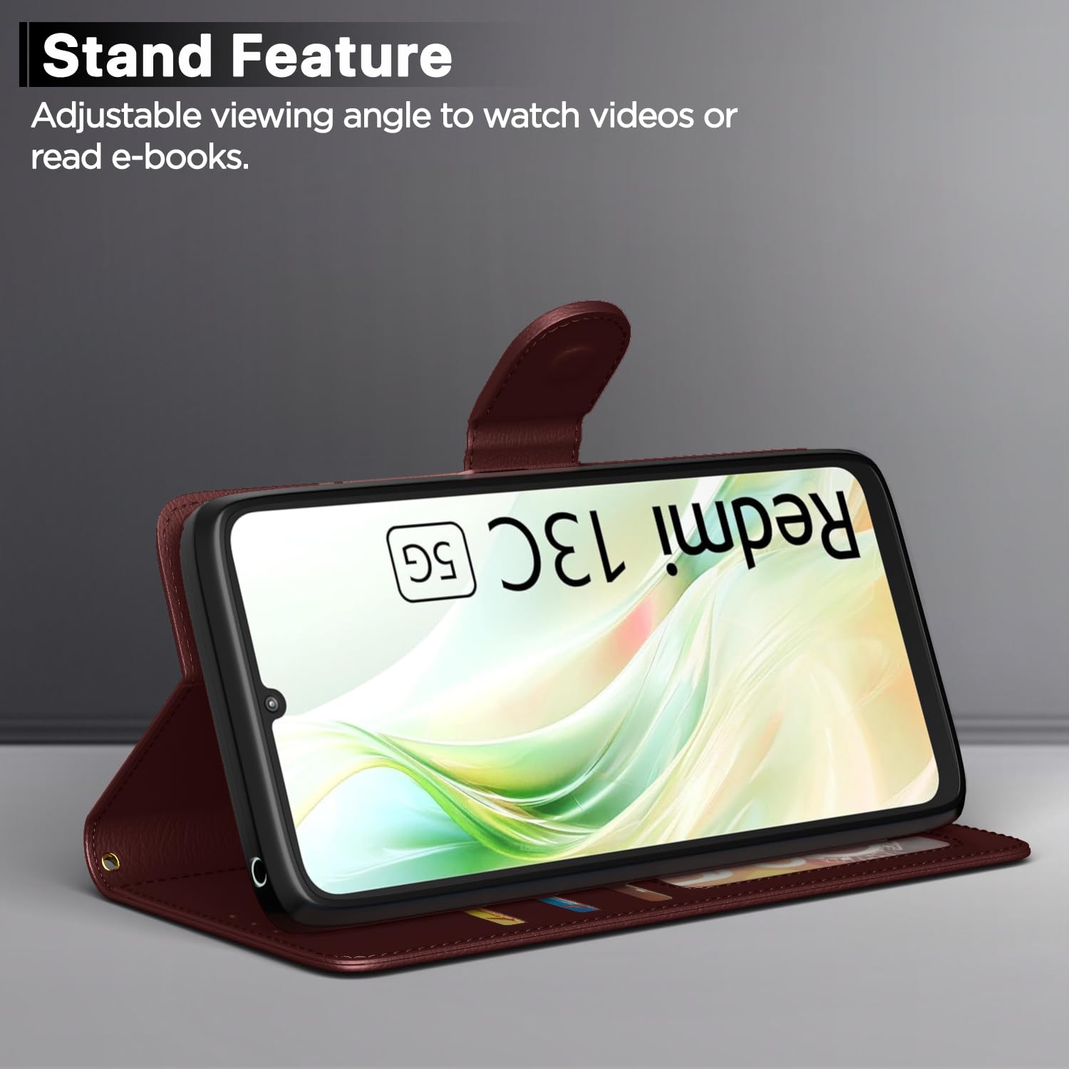 Brown Wallet wallet flip cover for Redmi 13C 5G – Pikkme – photo 3
