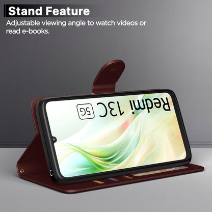 Brown Wallet wallet flip cover for Redmi 13C 5G – Pikkme – photo 3