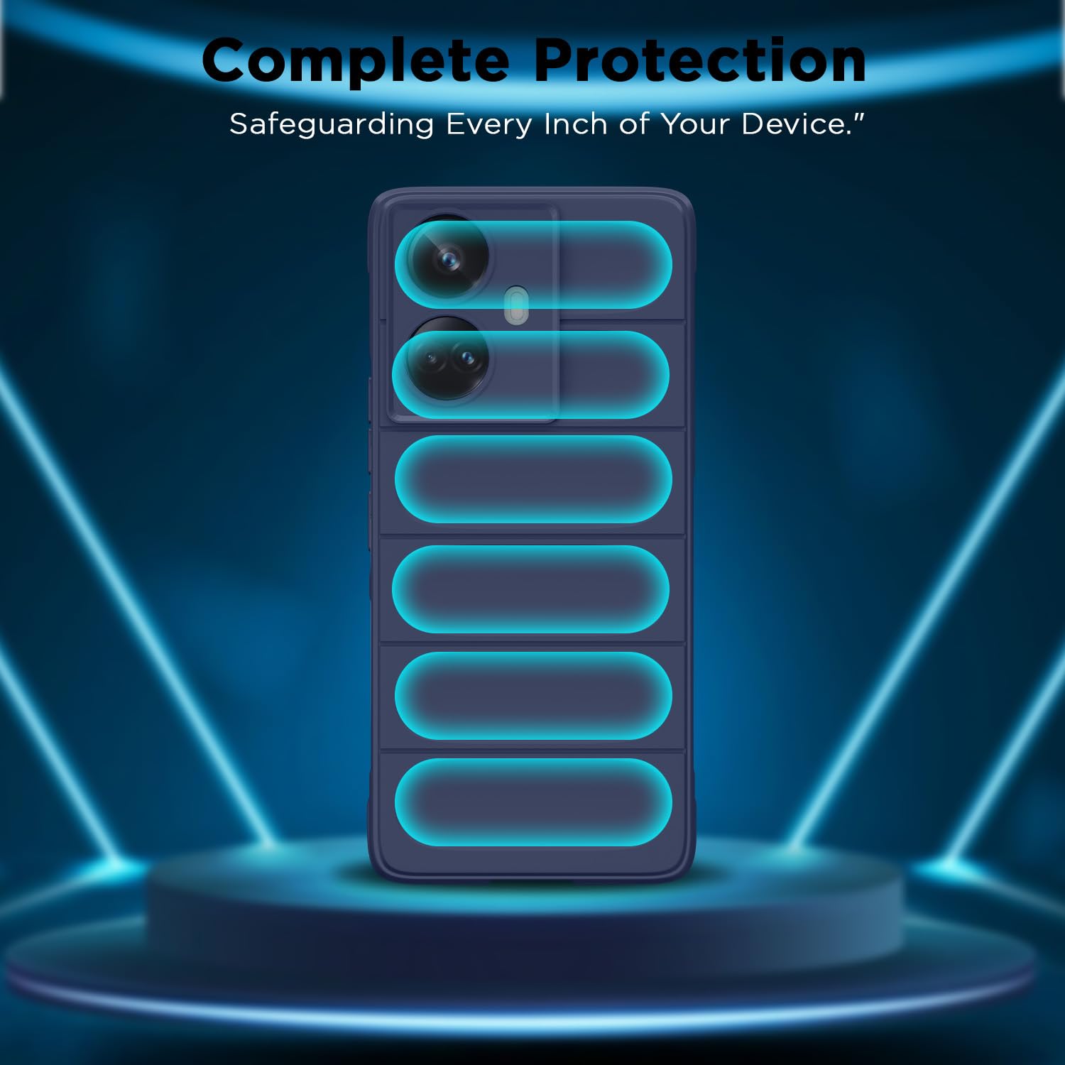 Pikkme Realme 10 Pro Plus 5G ZigZag Back Cover (Blue)