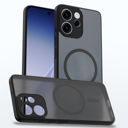 Oppo Reno 15F 5G mobile back cover in black smoke mag-safe by Pikkme