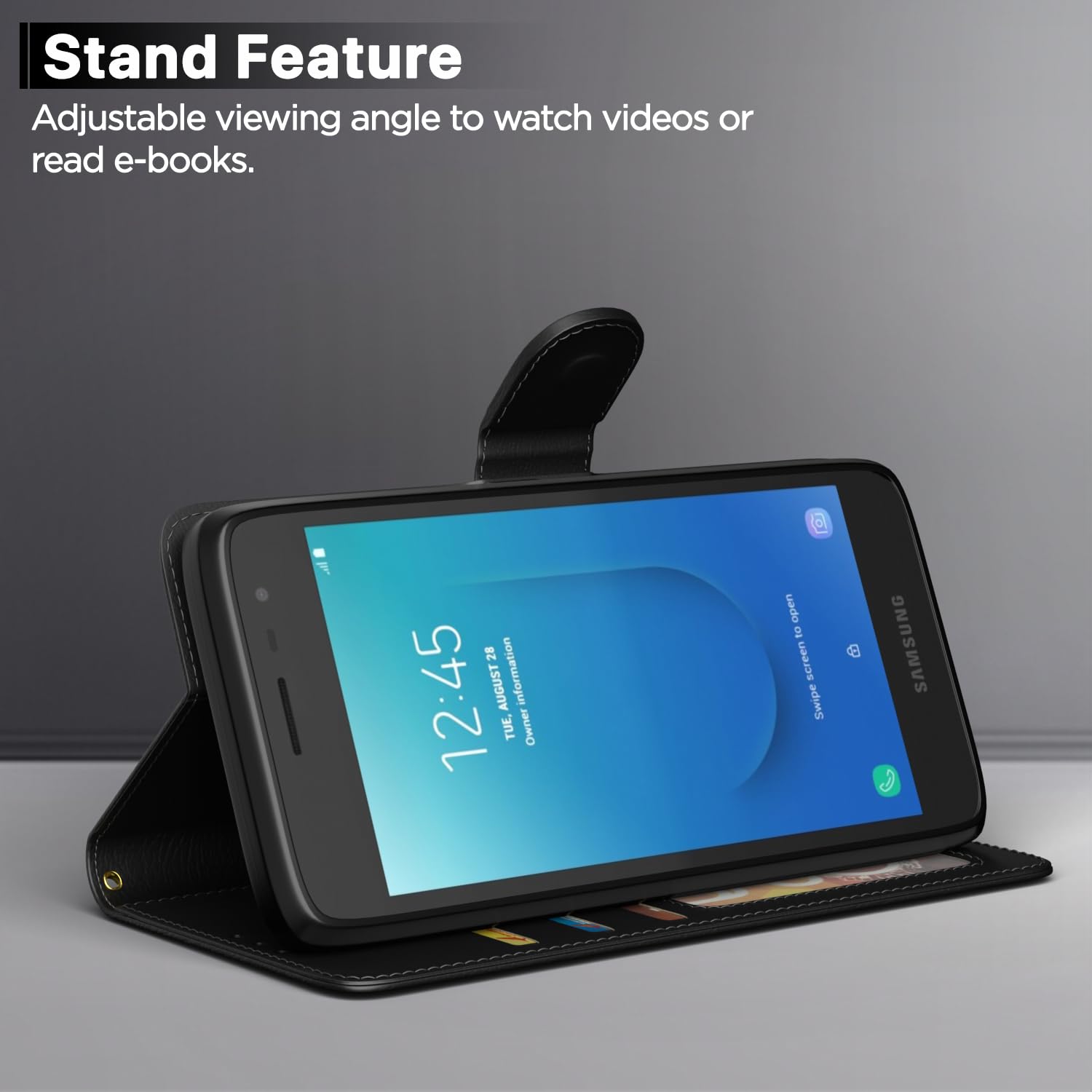 Black mobile flip cover for Samsung J2 Core – Pikkme – photo 3