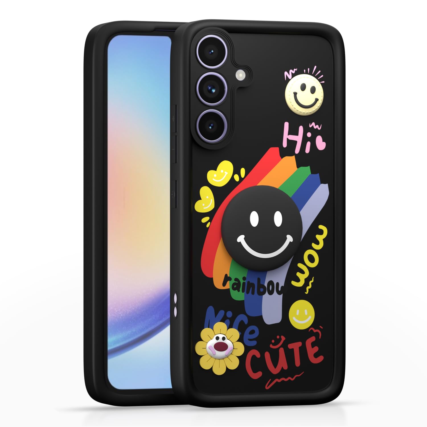 Pikkme black Soft Silicone mobile cover for Samsung A34 5G