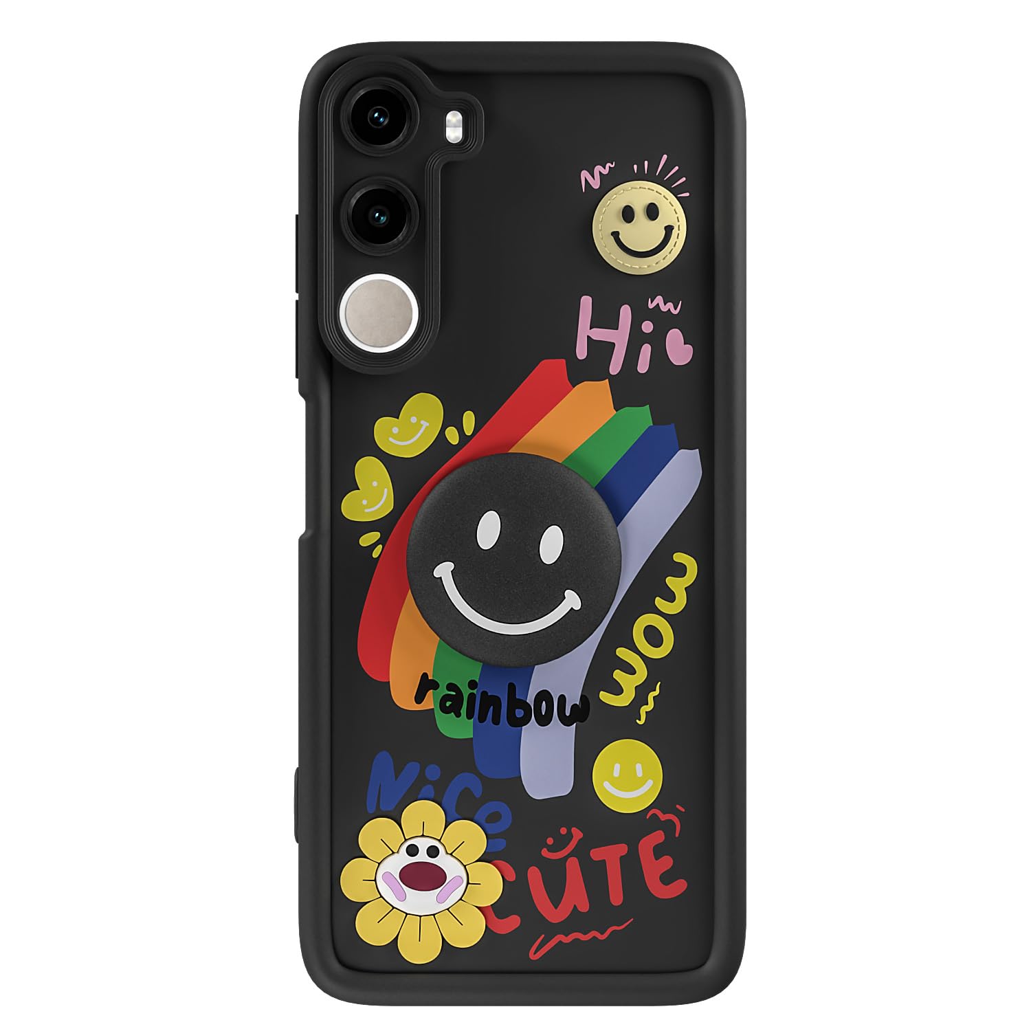 Pikkme black Smile Rainbow mobile cover for Poco M7 Plus 5G – photo 7