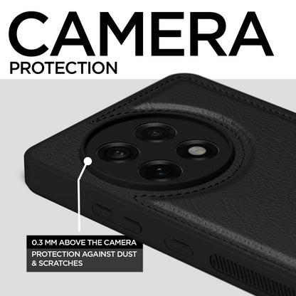 Pikkme OnePlus 13R 5G Leatherback Back Case (Black)