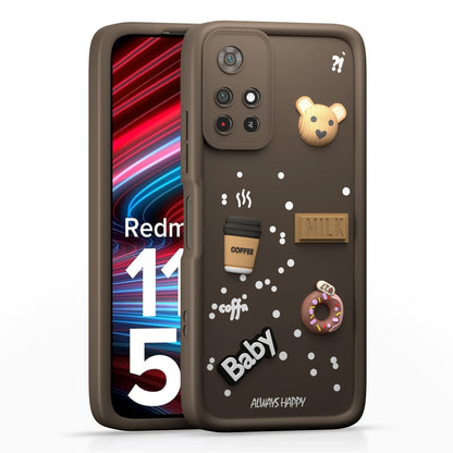 Pikkme Redmi Note 11T 5G / Poco M4 Pro 5G Cute Fun Cartoon 3D Bear Coffee Back Cover (Brown)