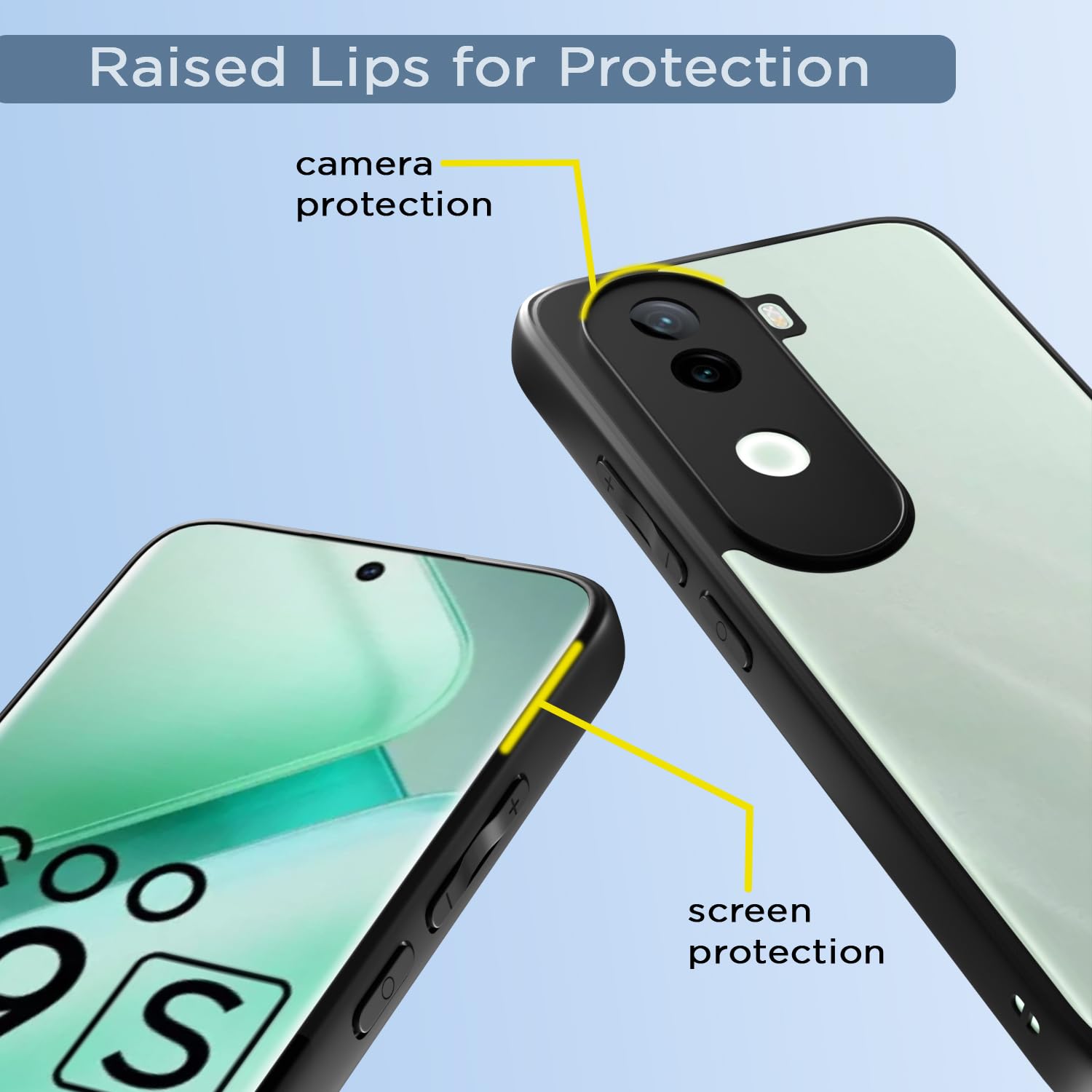 Black Hybrid mobile back cover for Vivo V40e/iQOO Z9s 5G – Pikkme – photo 4