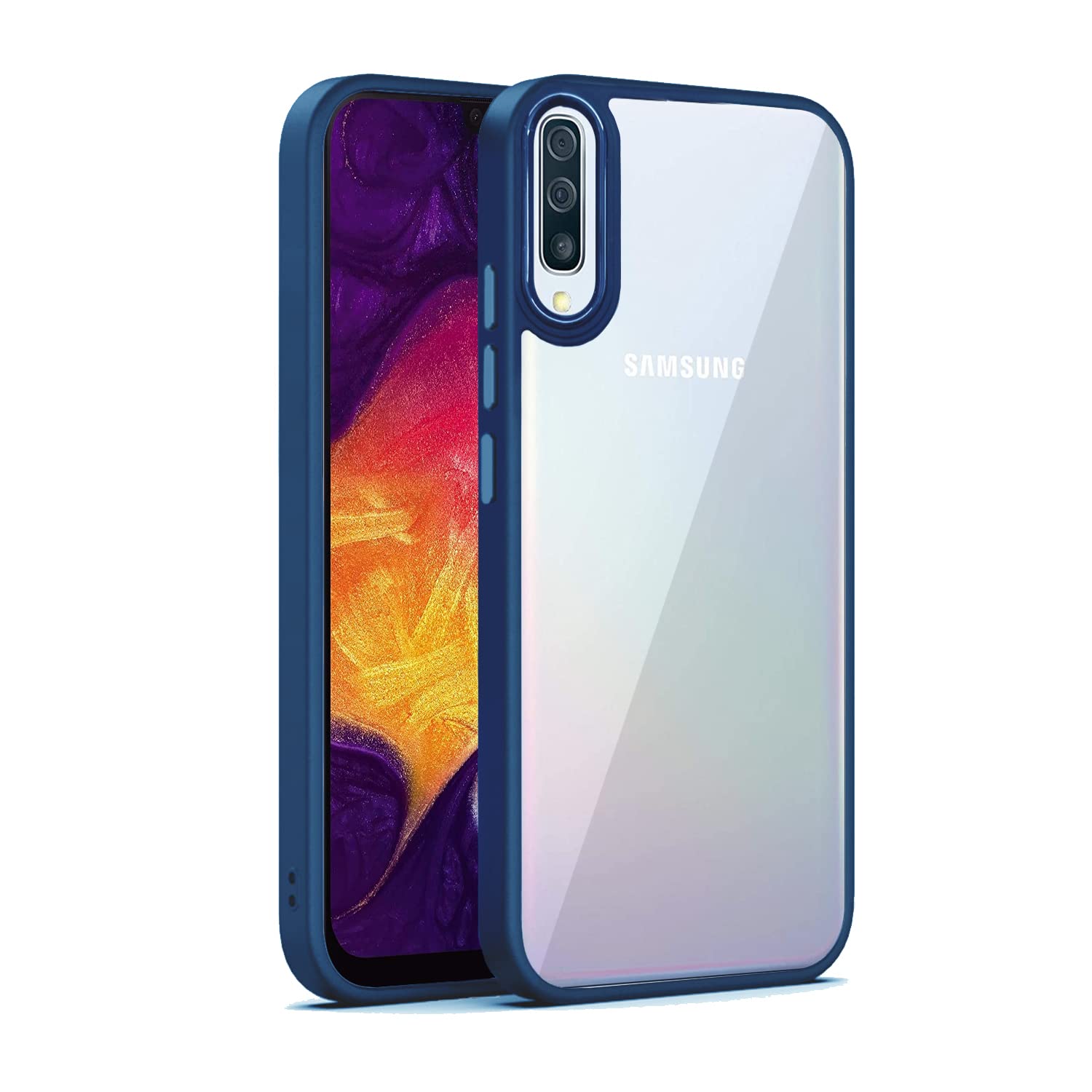 Samsung A50/A50s/A30s Chrome mobile back cover in blue by Pikkme