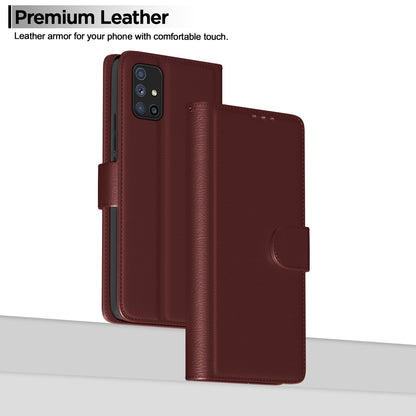 Pikkme Samsung Galaxy A71 Vintage Flip Cover (Brown)