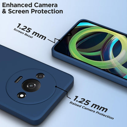 Pikkme Redmi A3 Liquid Silicone Back Cover (Blue)