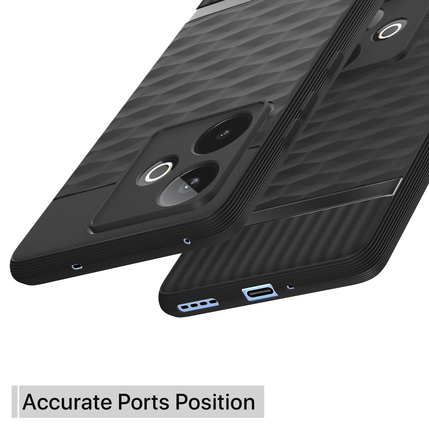 Pikkme Realme GT 7 5G / GT 7T 5G Shockproof Soft Flexible Gencase Back Cover (Black)
