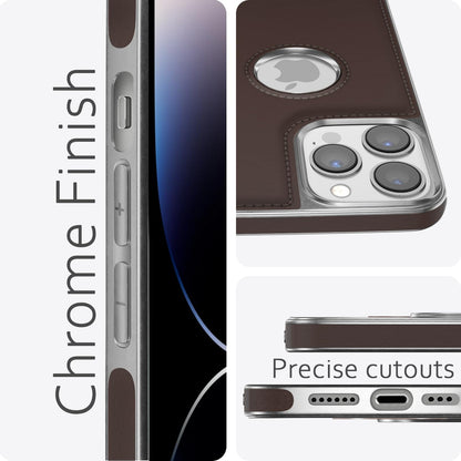Pikkme iPhone 14 Pro Leatherback chrome coffee mobile cover – photo 5