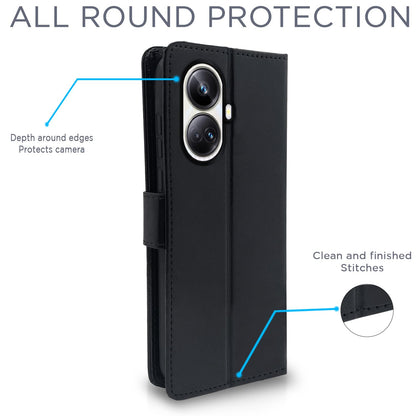 Black wallet flip cover for Realme 10 Pro Plus 5G – Pikkme – photo 4