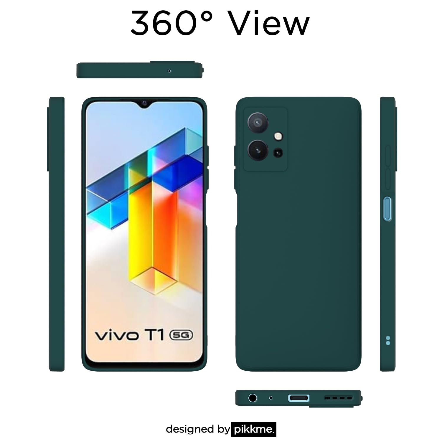 Pikkme Vivo T1/Y75/iQOO Z6 5G green mobile back cover – photo 4