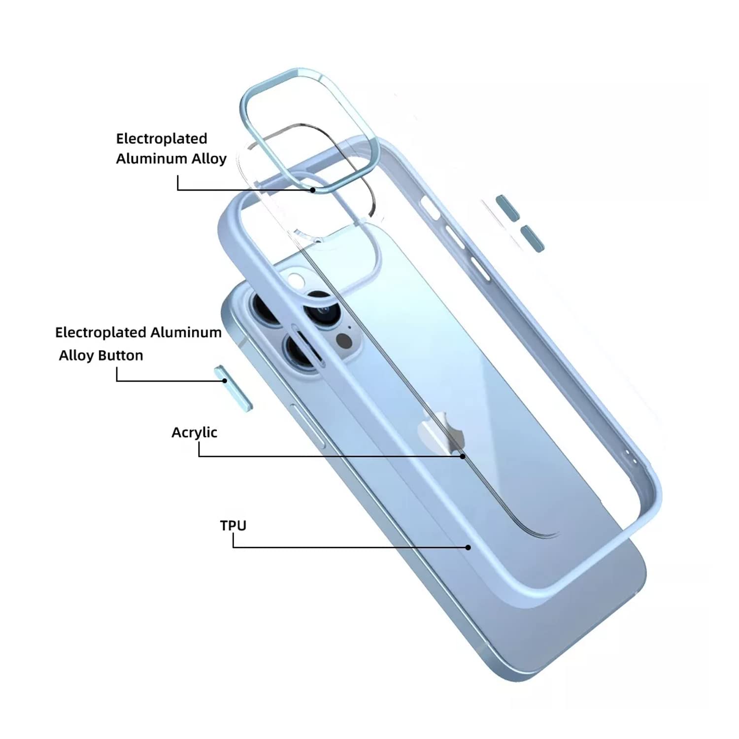 Pikkme iPhone 13 Pro Max Chrome sierra blue back cover – photo 2