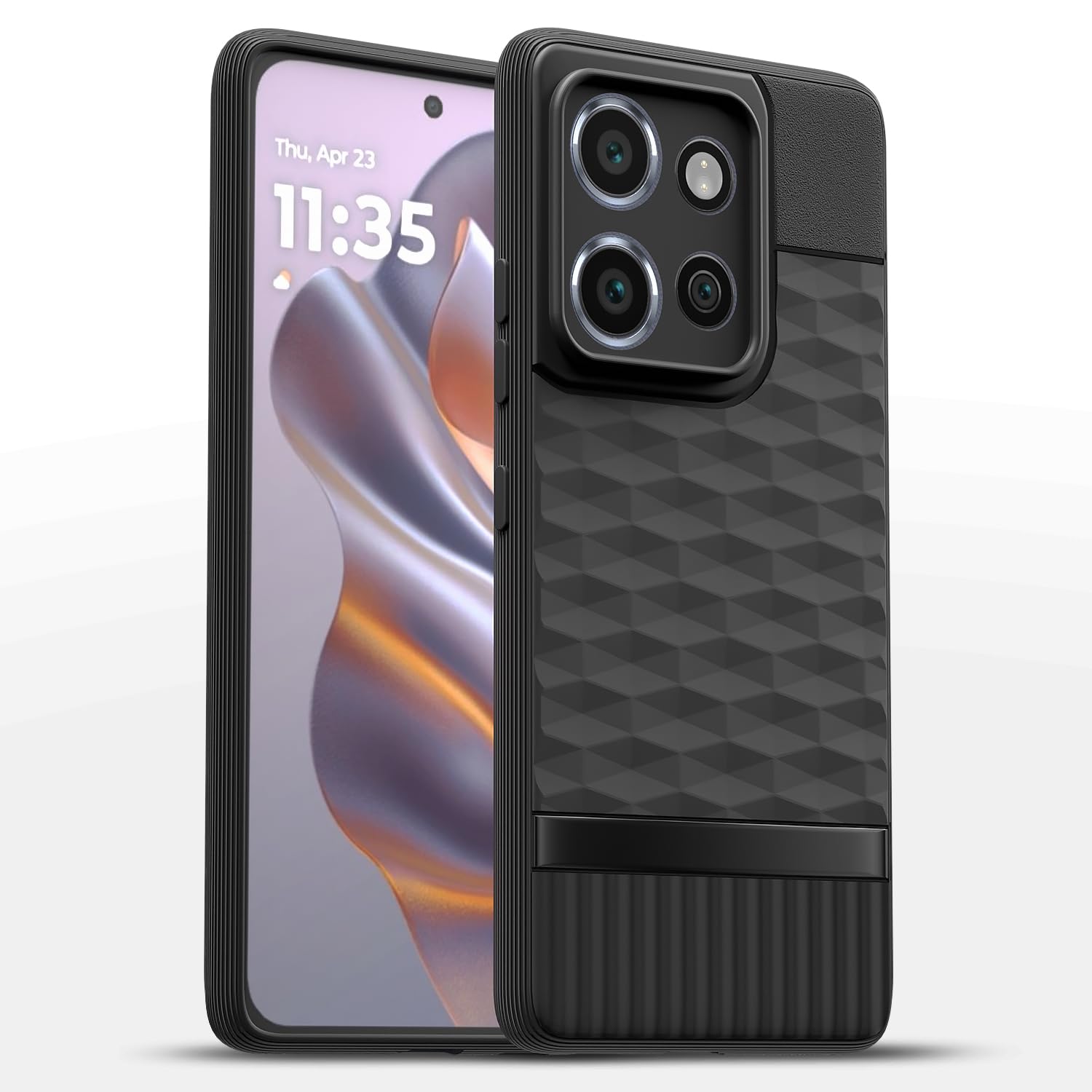 Black Silicone phone cover for Moto G86 5G – Pikkme