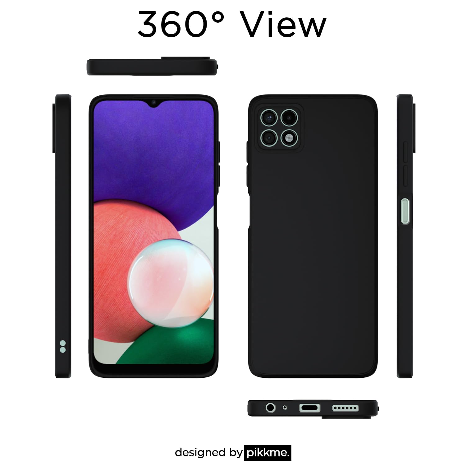 Samsung A22 Matte mobile back cover in black by Pikkme – photo 4