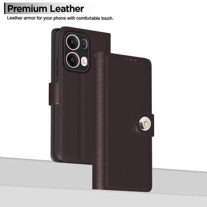 Pikkme Oppo Reno 13 Pro 5G Button coffee mobile flip cover – photo 2