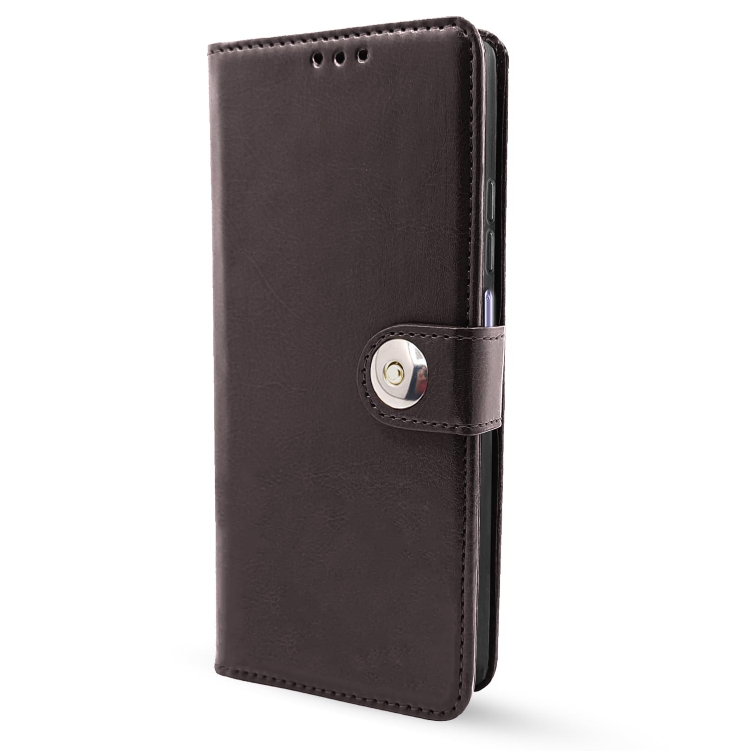 Pikkme Oppo A3 Pro 5G Button Flip Cover (Coffee)