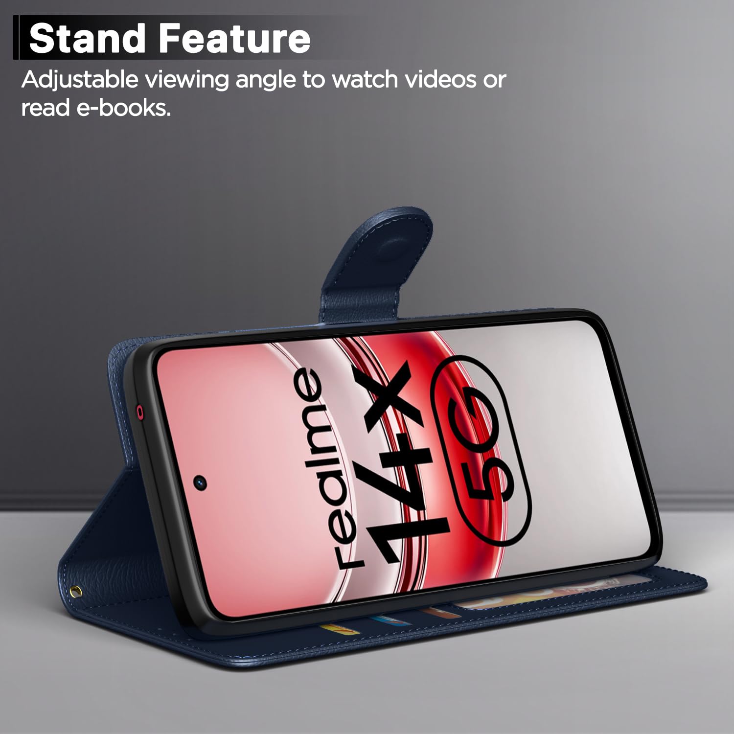 Pikkme Realme Narzo 80x/P3x/14X 5G blue mobile flip cover – photo 3