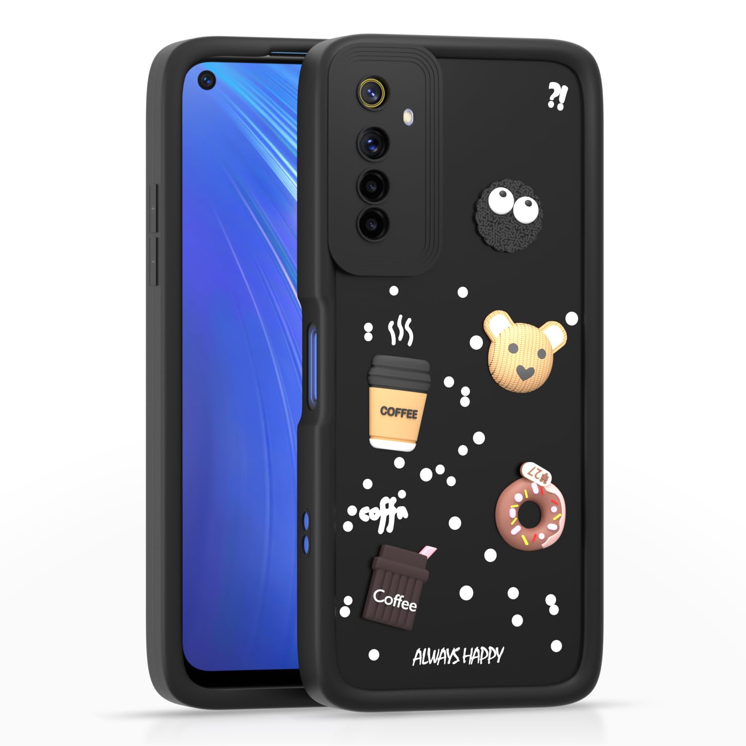 Pikkme black phone cover for Realme 6/6i/3D