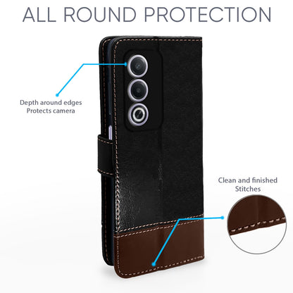 Pikkme Oppo A3 Pro 5G Magnetic black & brown flip case – photo 2