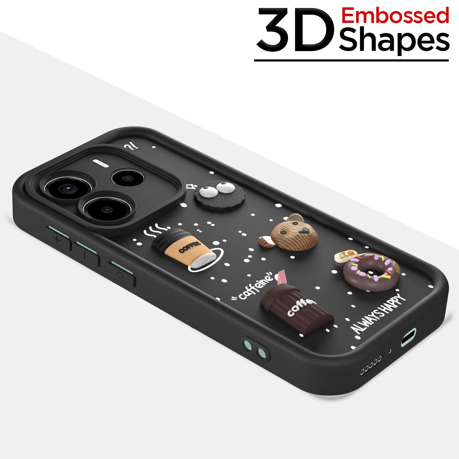 Black phone cover for Redmi Note 14 5G/3D – Pikkme – photo 3