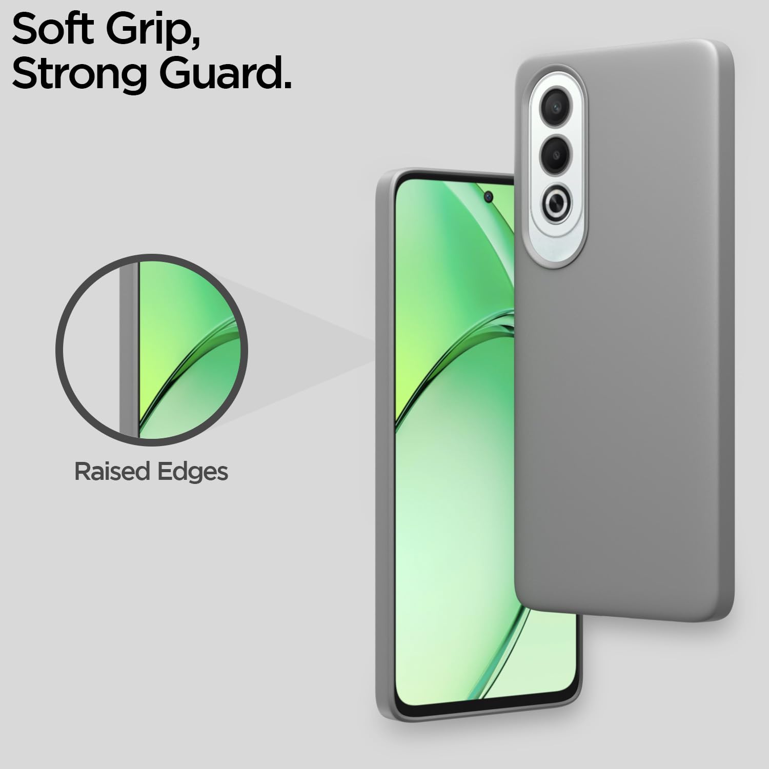 Pikkme  Oppo K12x 5G SideCut Back Cover (Grey)
