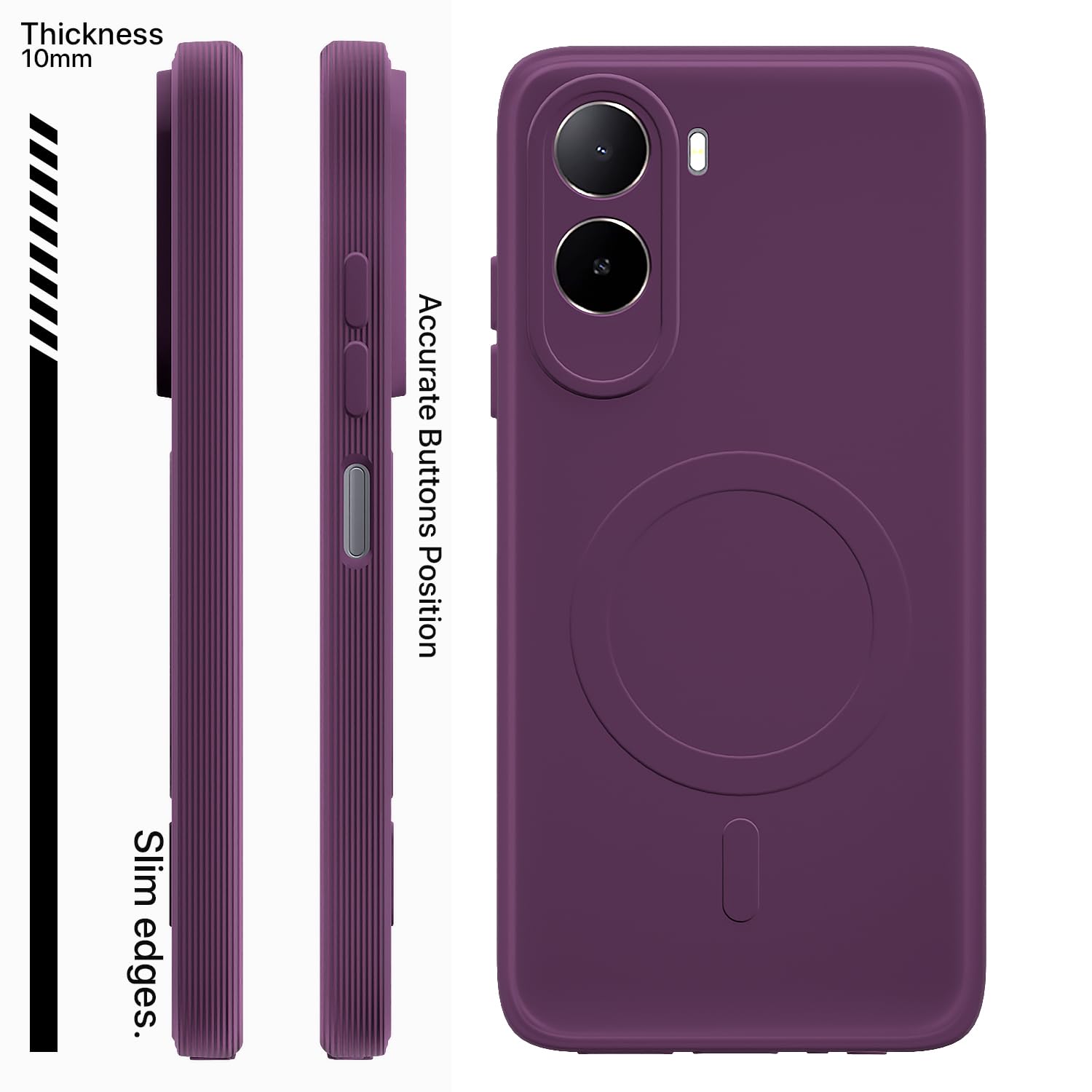 Redmi A7 Pro/Poco C85x 5G MagSafe mobile cover in purple by Pikkme – photo 3