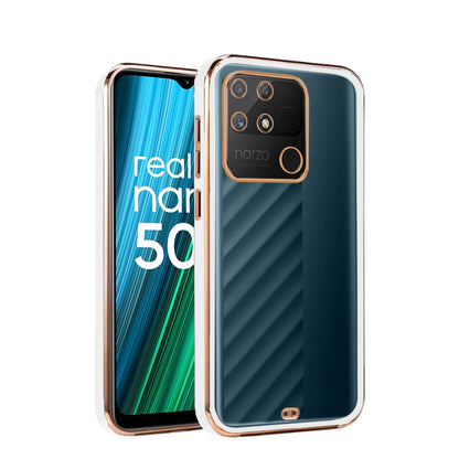 Pikkme Realme Narzo 50A white mobile back cover
