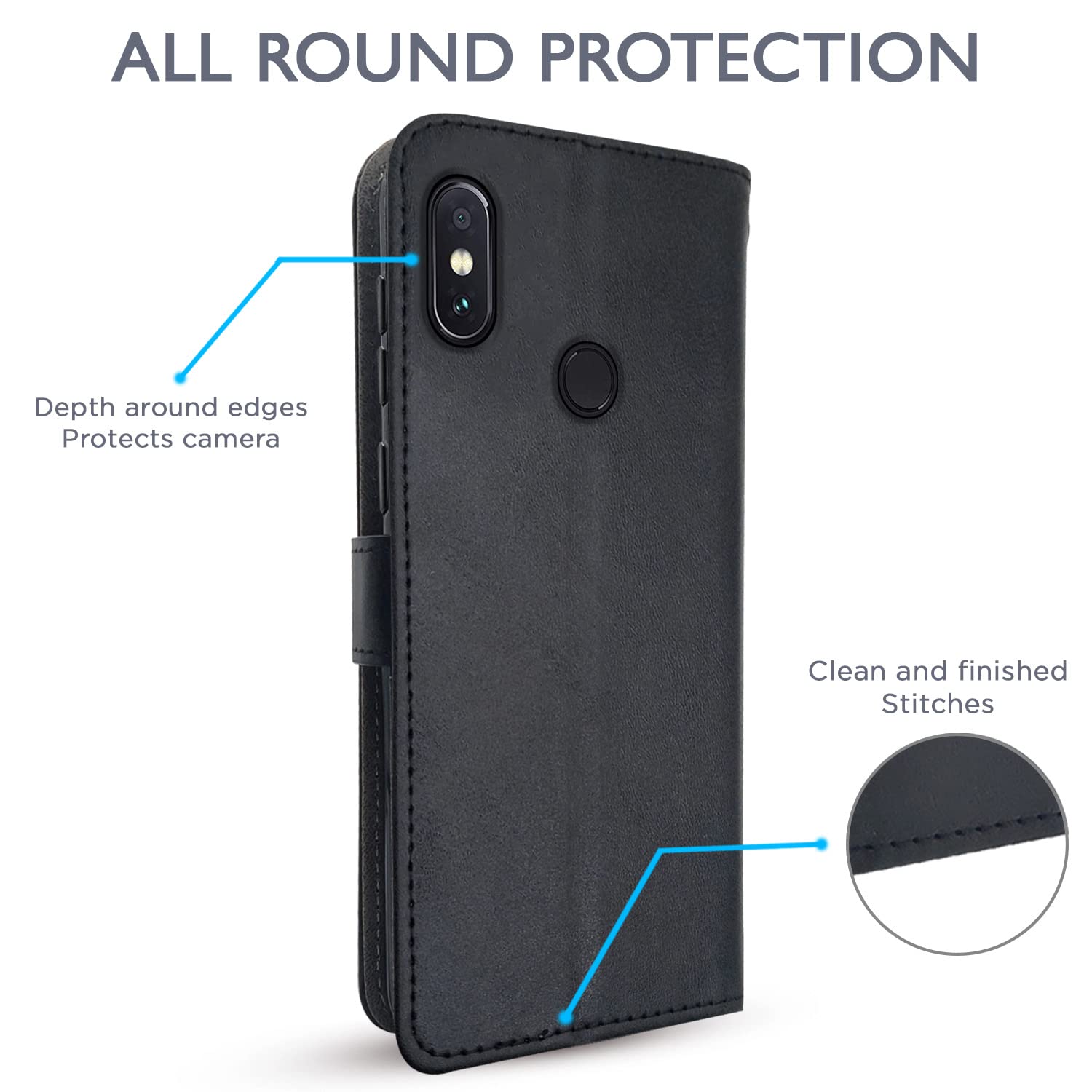 Black Wallet flip cover for Redmi Note 5 Pro – Pikkme – photo 4