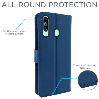 Pikkme Samsung Galaxy M40 Vintage Flip Cover (Blue)