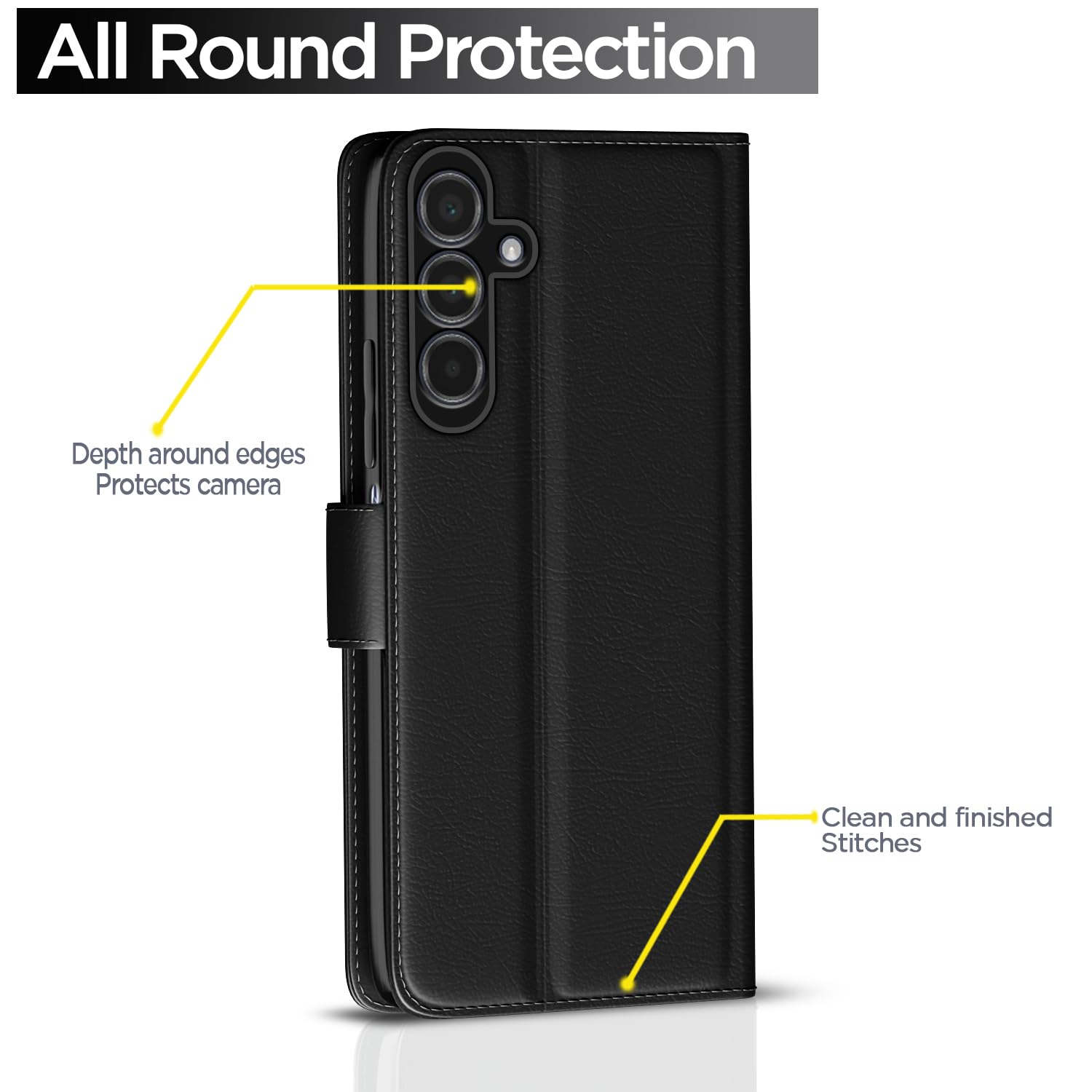 Black Wallet flip case for Samsung A35 5G – Pikkme – photo 4